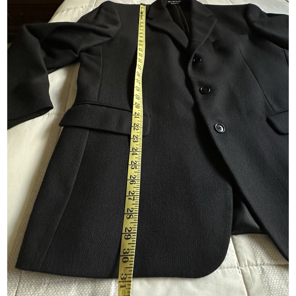 Andrew Fezza Fusion Lambswool and Cashmere Blazer 42R Black Three Button - Picture 4 of 11